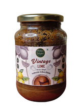 Load image into Gallery viewer, Jar of &#39;Vintage Lime&#39; pickle with a decorative label on a white background
