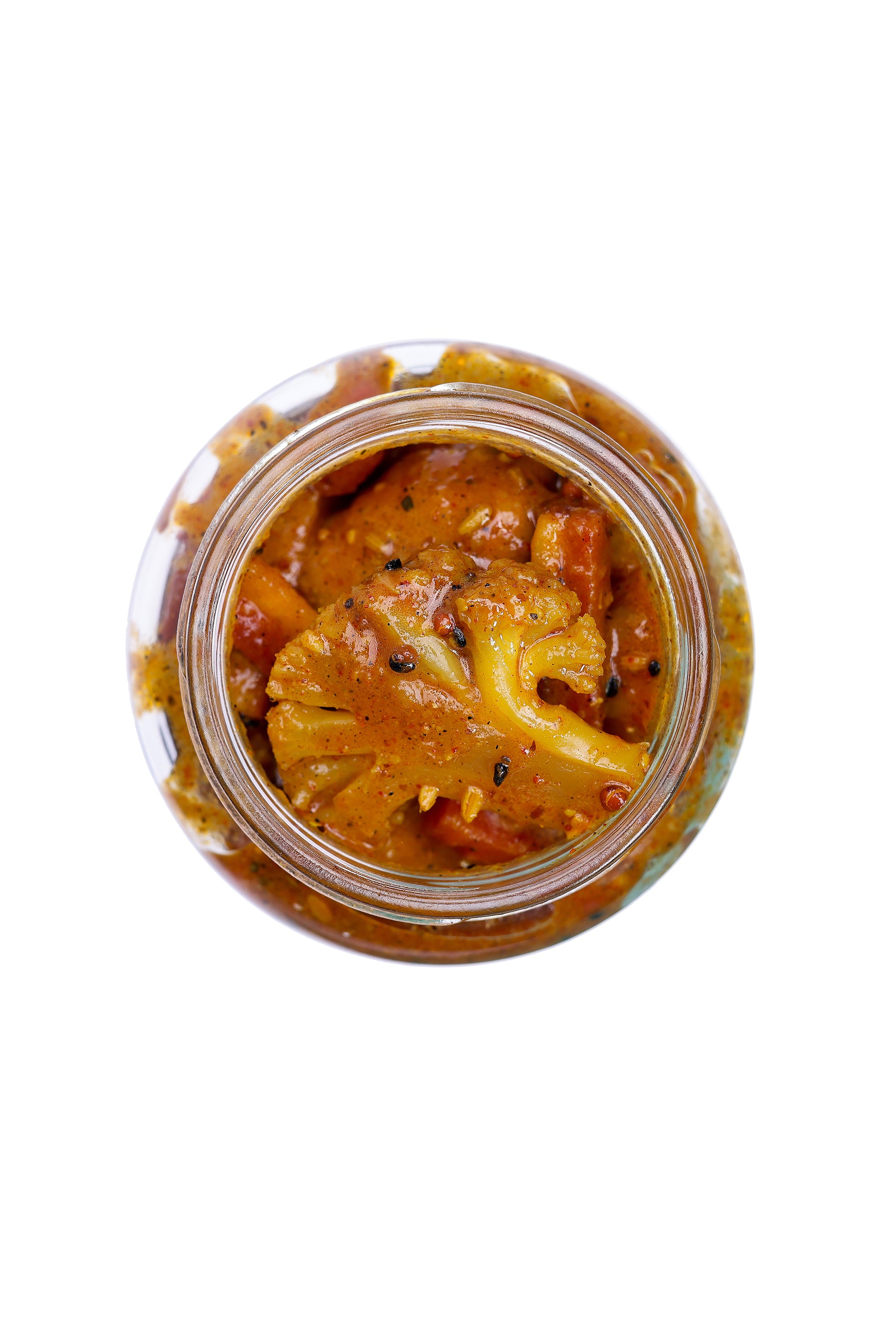 Carrot, cauliflower, and turnip Achar  Top view 